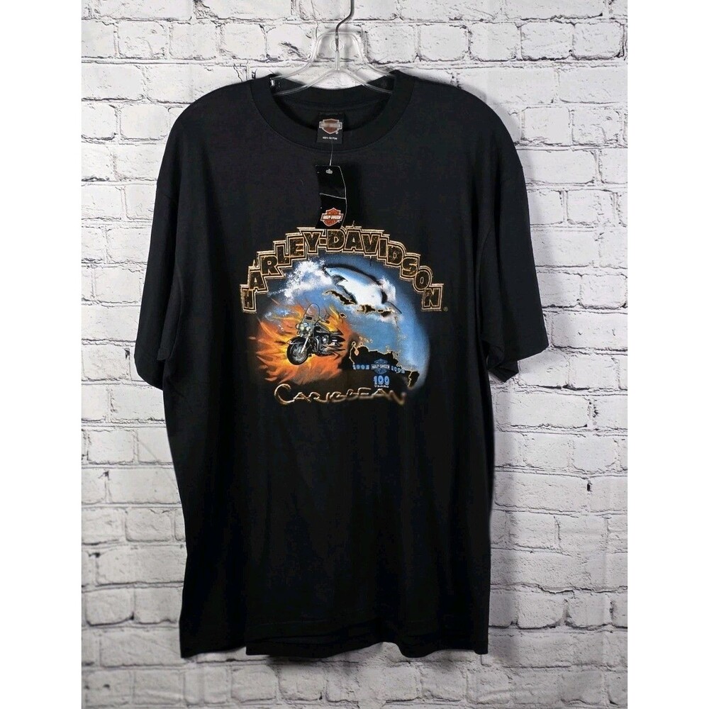 Harley Davidson Men's XL Black Caribbean Trinidad And Tobago T-Shirt